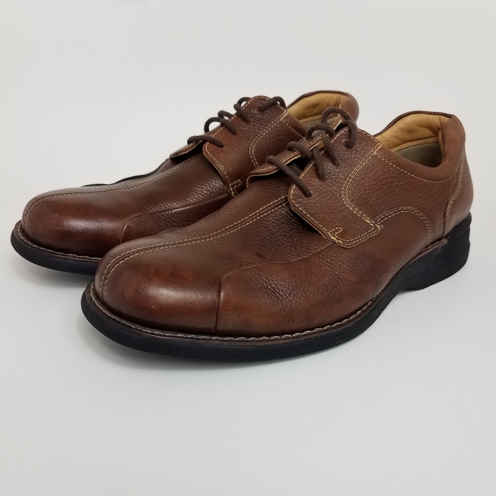 Johnston & Murphy Shuler Bicycle Cognac Brown Leather Casual Dress Shoes - Picture 2 of 12